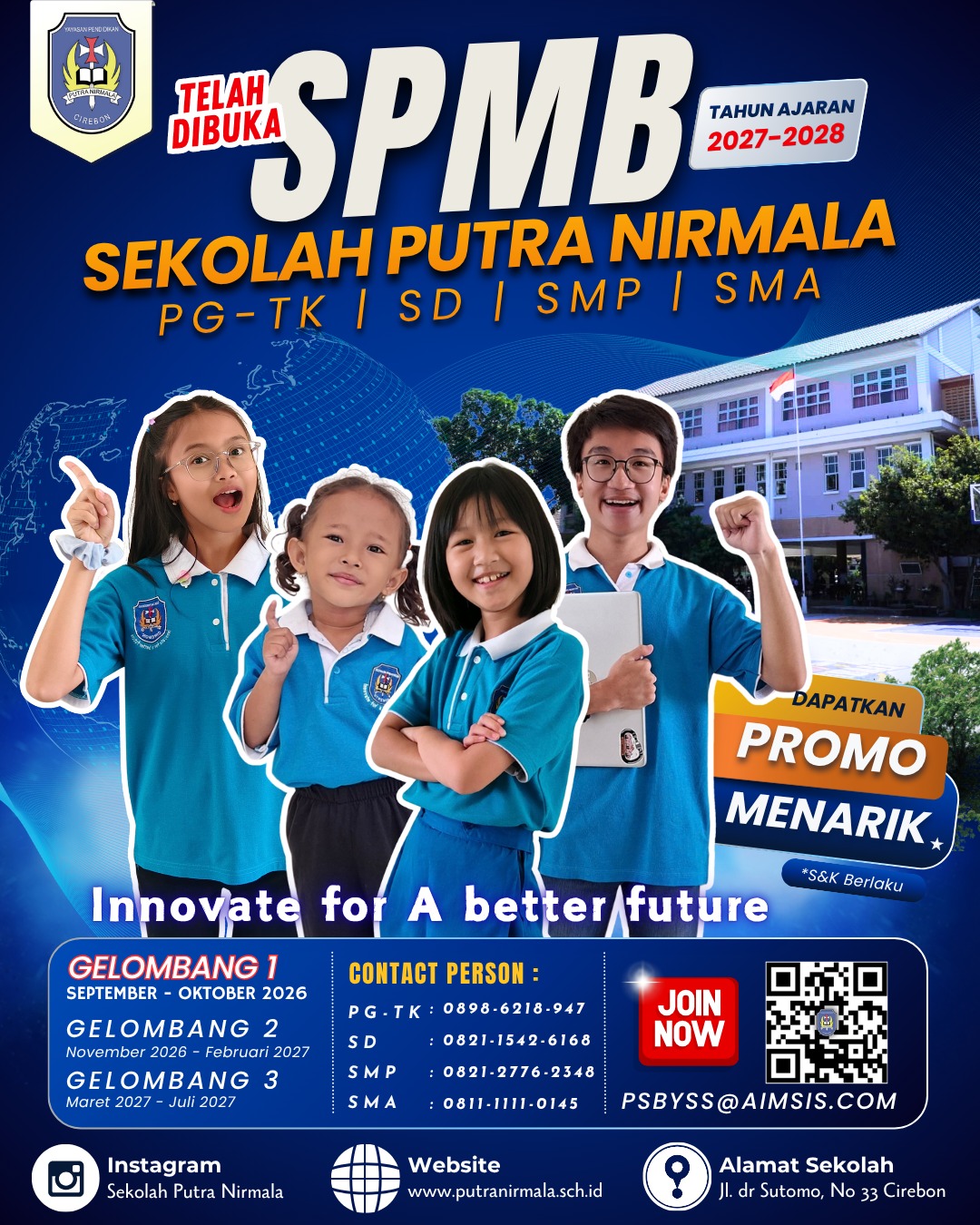 PMB Sekolah Putra Nirmala telah dibuka,.!